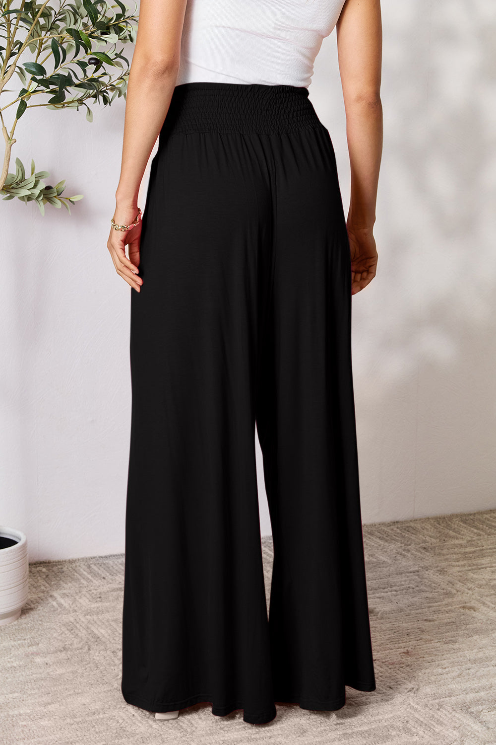Waistband Wide Leg Pants