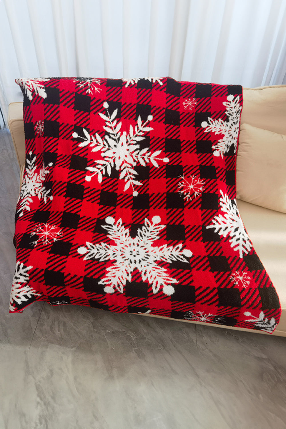 Red Christmas Snowflake Blanket