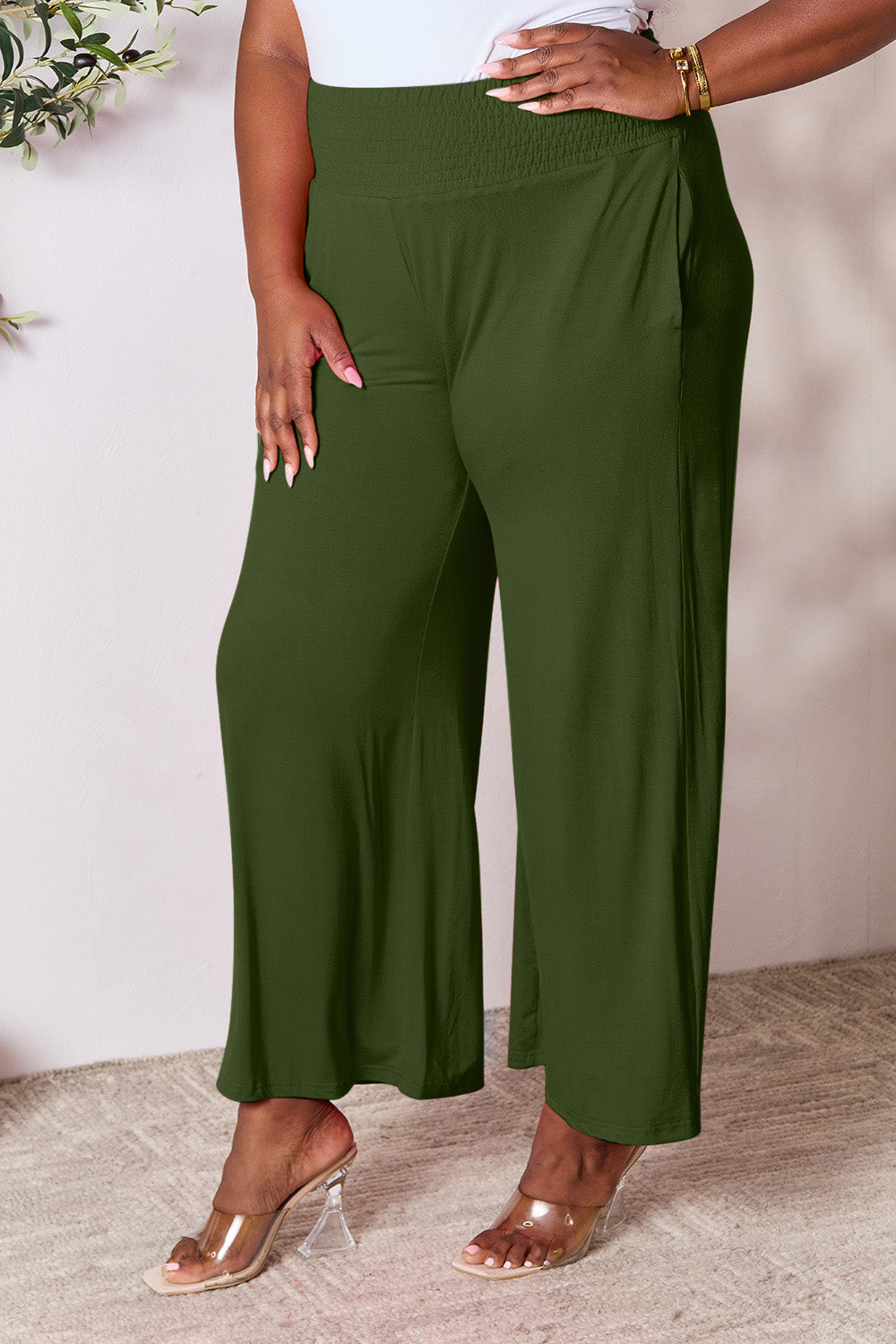 Waistband Wide Leg Pants