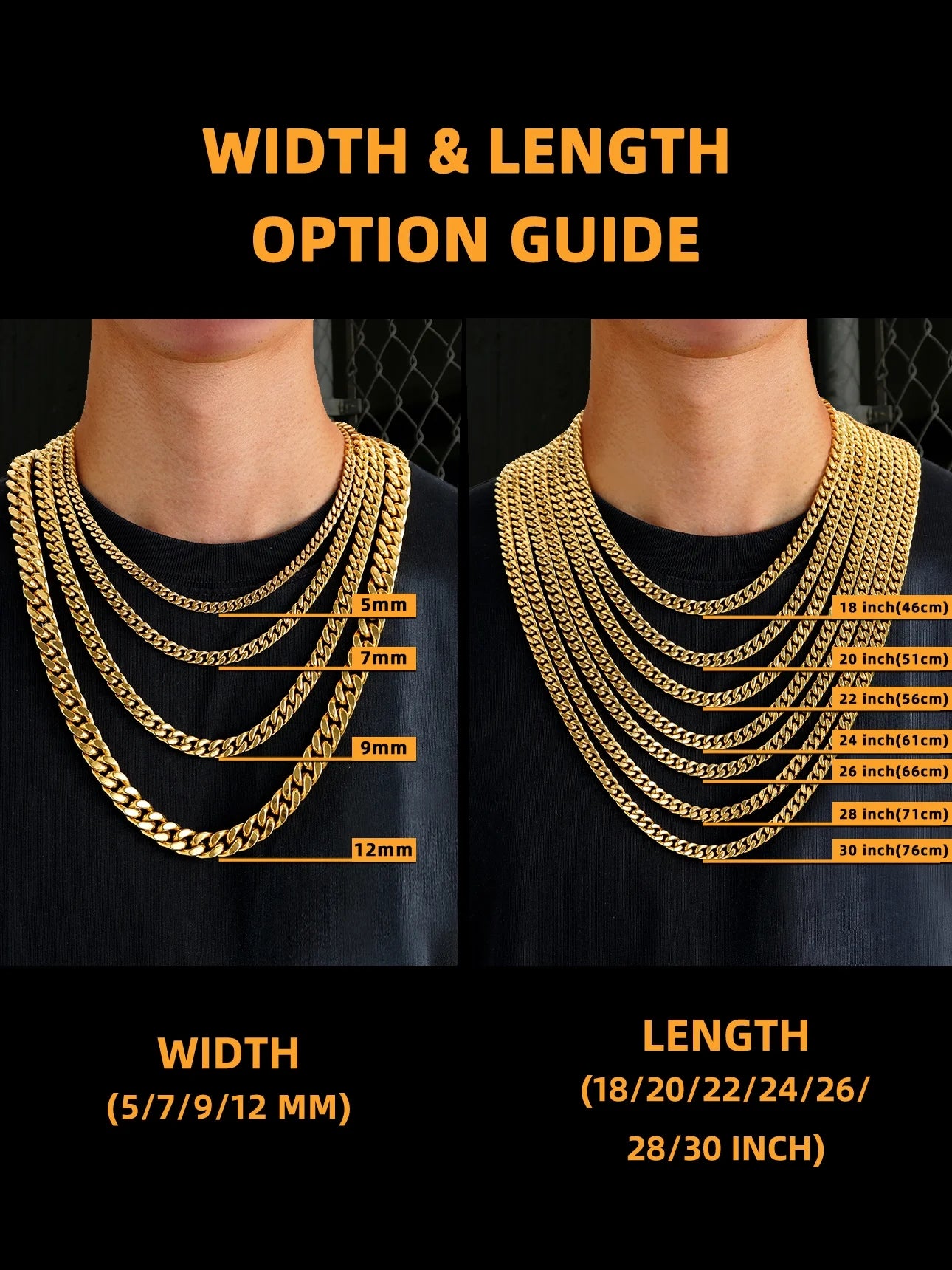 5Mm 18K Gold Filled Cuban Chain Necklaces, 30 Inch  Jewelry for Women