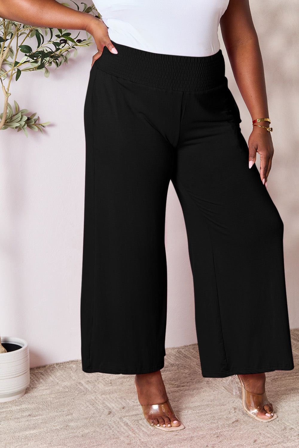 Waistband Wide Leg Pants