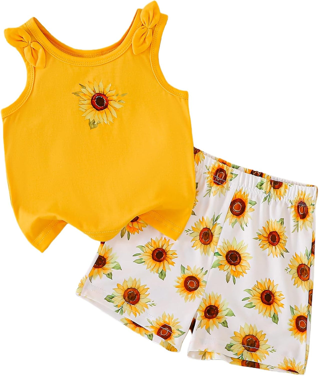 Toddler Baby Girl Clothes 2 Piece Short Set Crop Tank