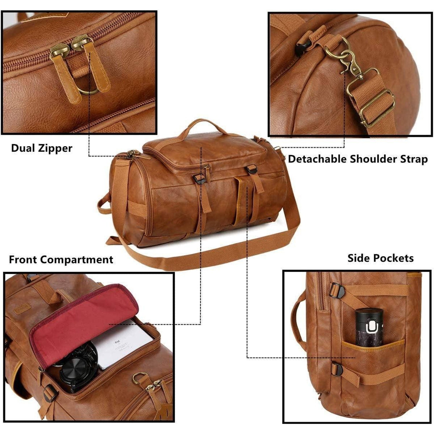 Men's Vegan Leather Backpack