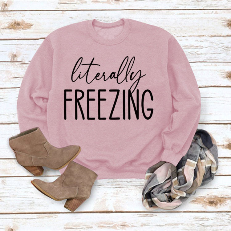 Girls Printed Loose Round Neck sweater