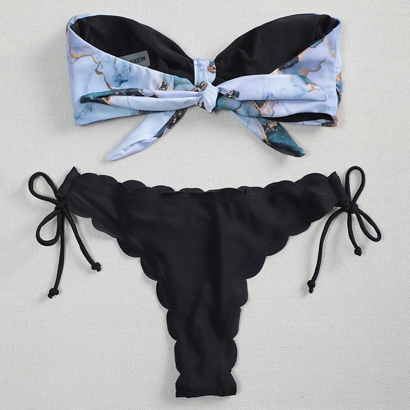 Summer Blue Bikini Women Swimwear