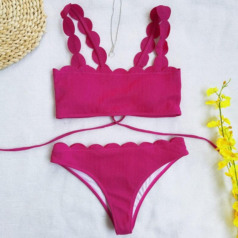 Summer Blue Bikini Women Swimwear