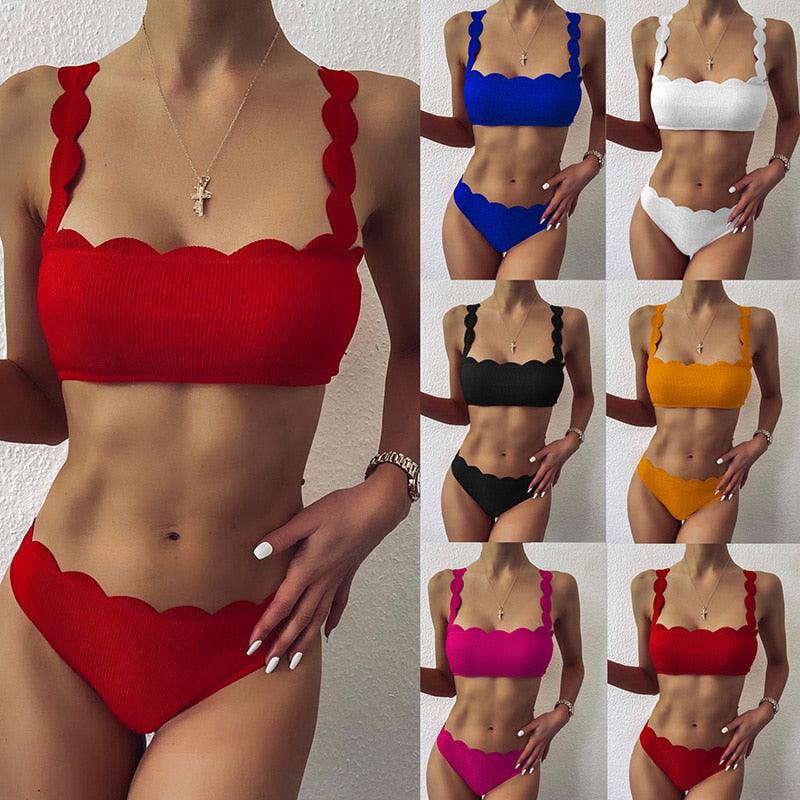 Summer Blue Bikini Women Swimwear
