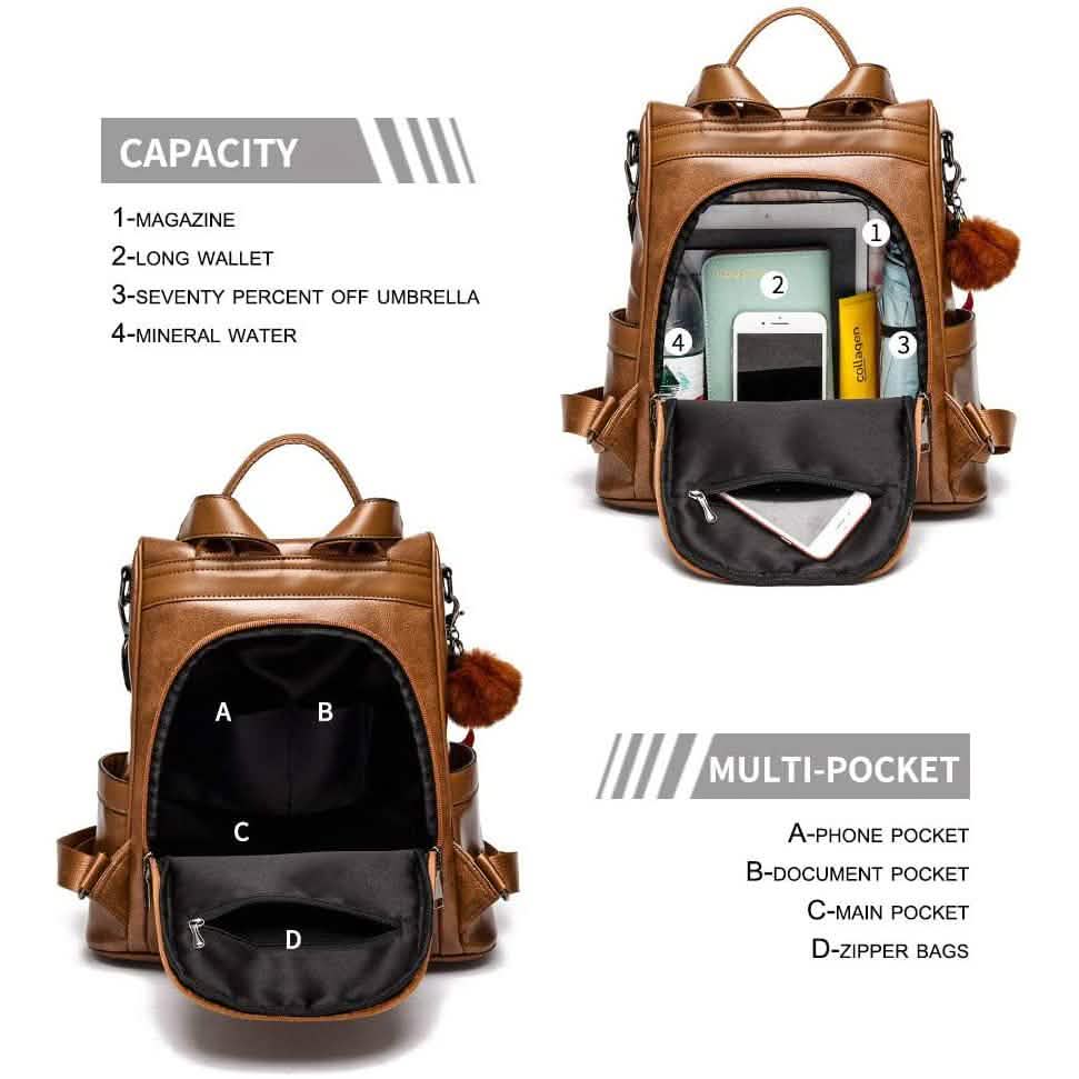 Women Backpack Purse PU Leather